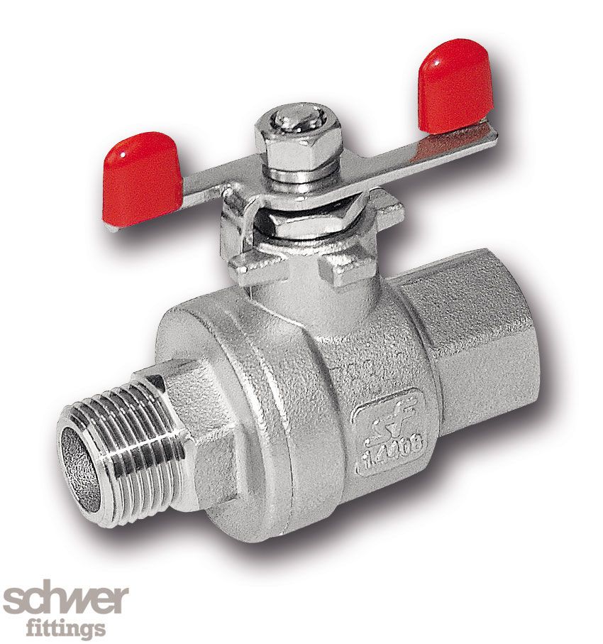 Two Piece Ball Valve with butterfly handle