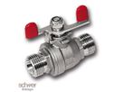 Two Piece Ball Valve with Compression Ends and Butterfly