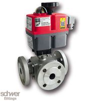 3-way ball valve with actuator, electric