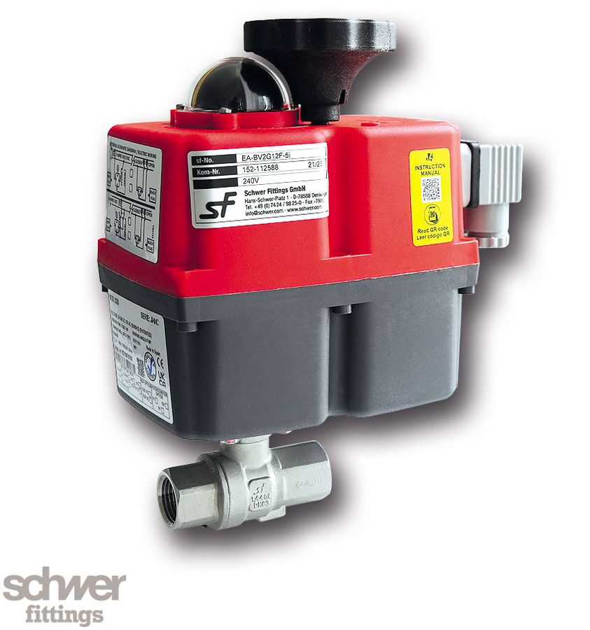 2-piece ball valve with actuator, electric