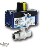 2-part. actuator ball valve, pneumatic, double-acting