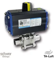 3-part. actuator ball valve, pneumatic, double-acting