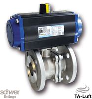 2-part. Ball valve with actuator, pneumatic, single-acting