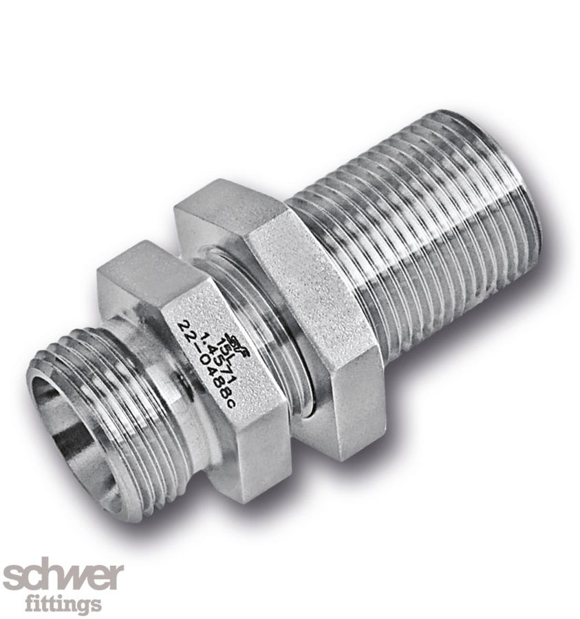 Straight bulkhead body with locknut