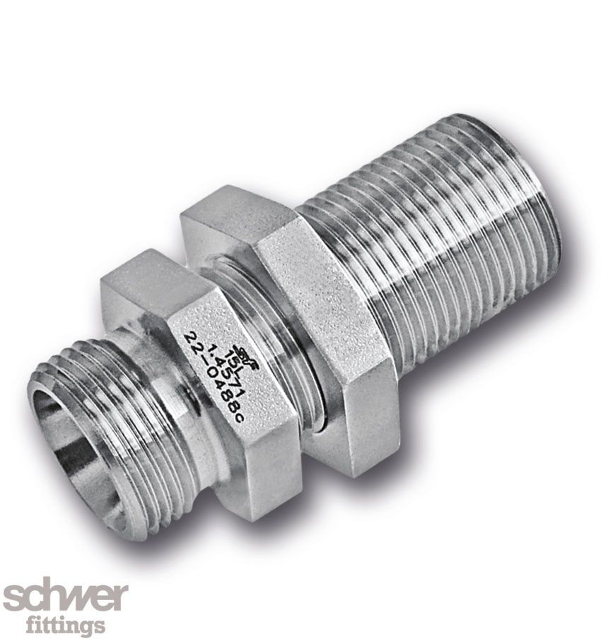 Straight bulkhead body with locknut