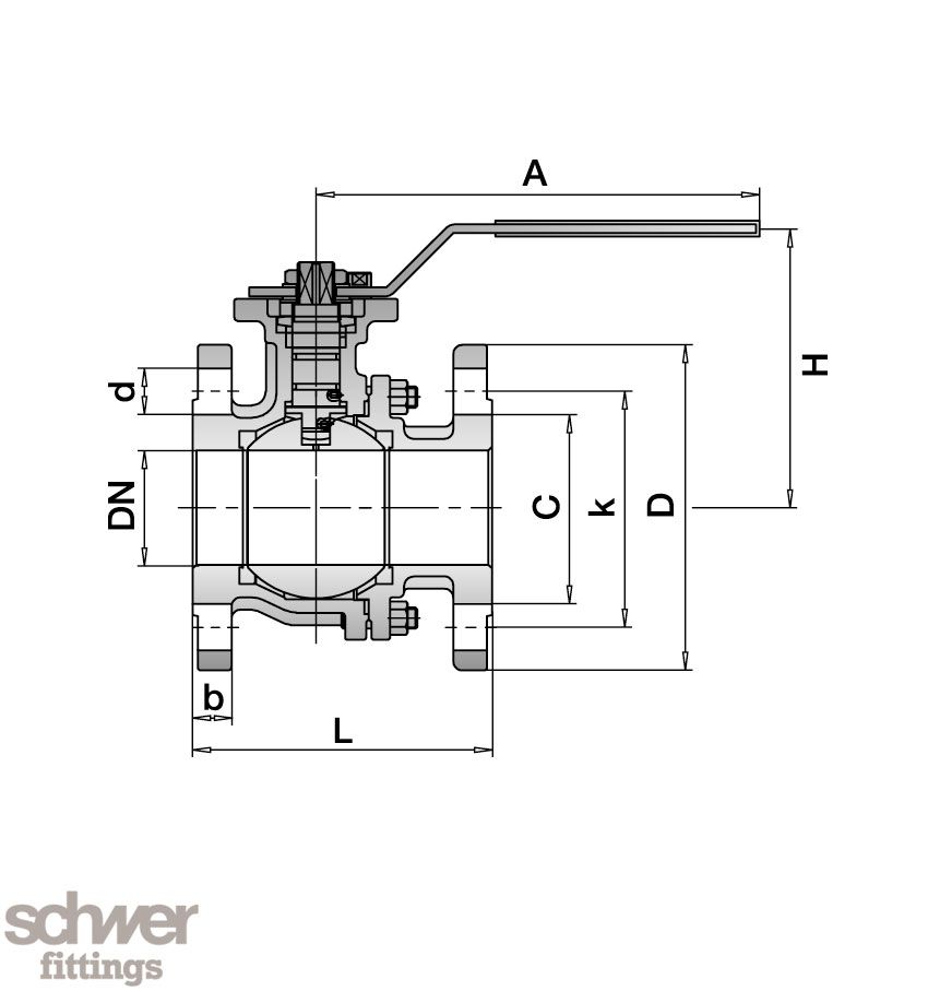 Two Piece Flanged Ball Valve