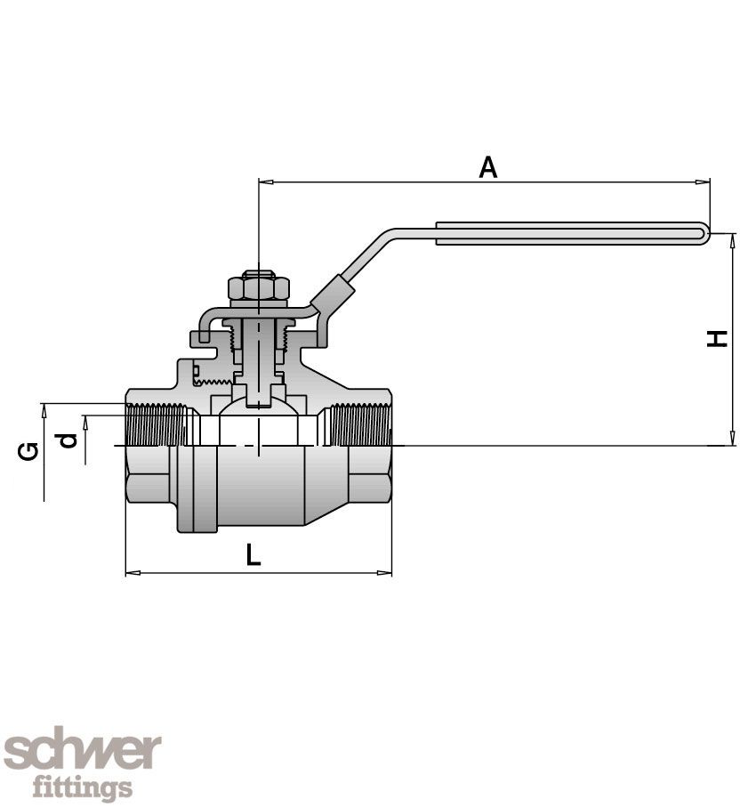 Two Piece Ball Valve 2000 psi