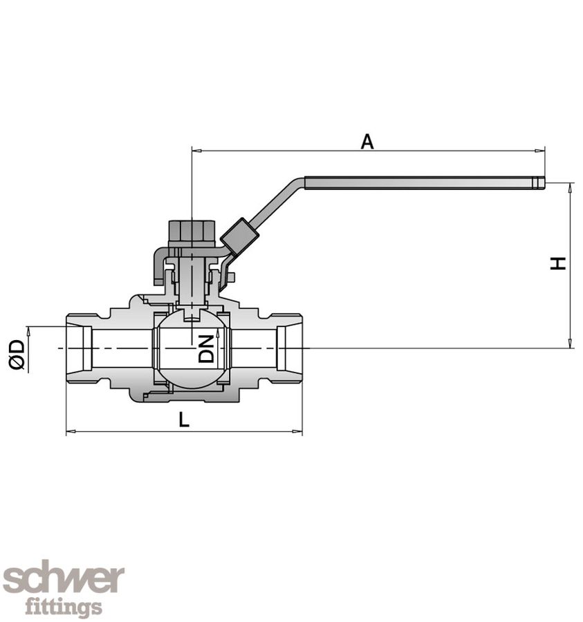 Two Piece Ball Valve with Compression Ends