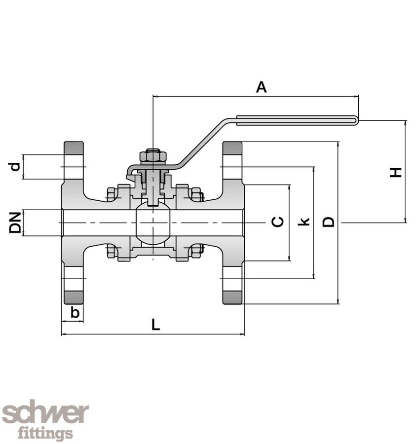 Three Piece Flanged Ball Valve
