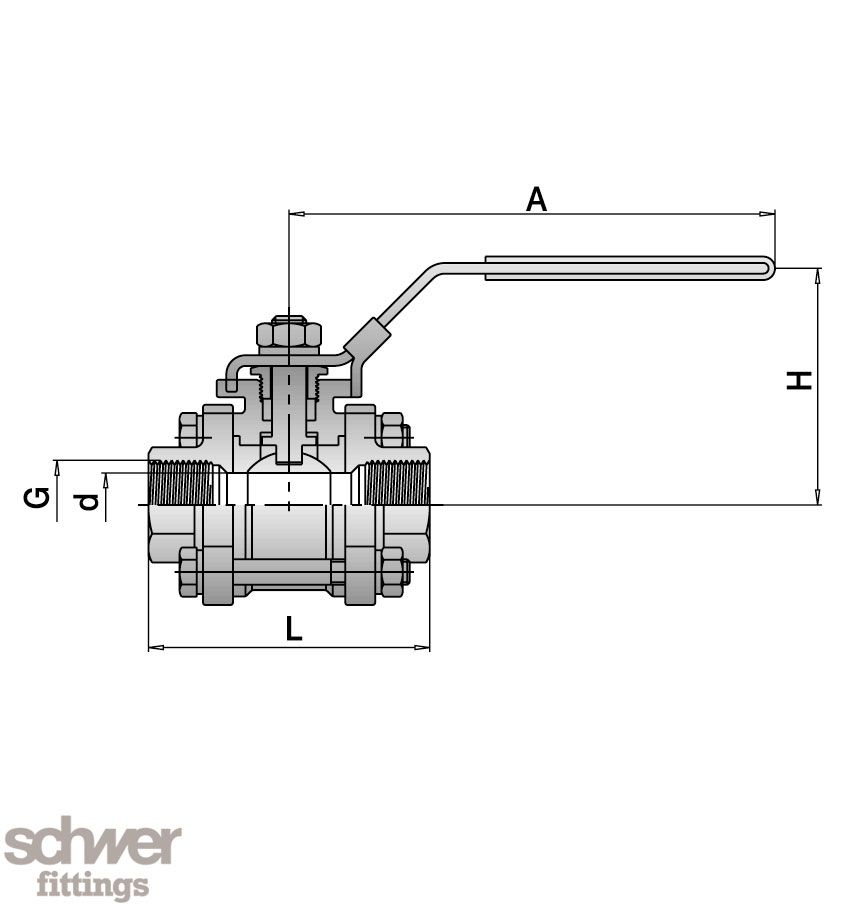 Three Piece Ball Valve