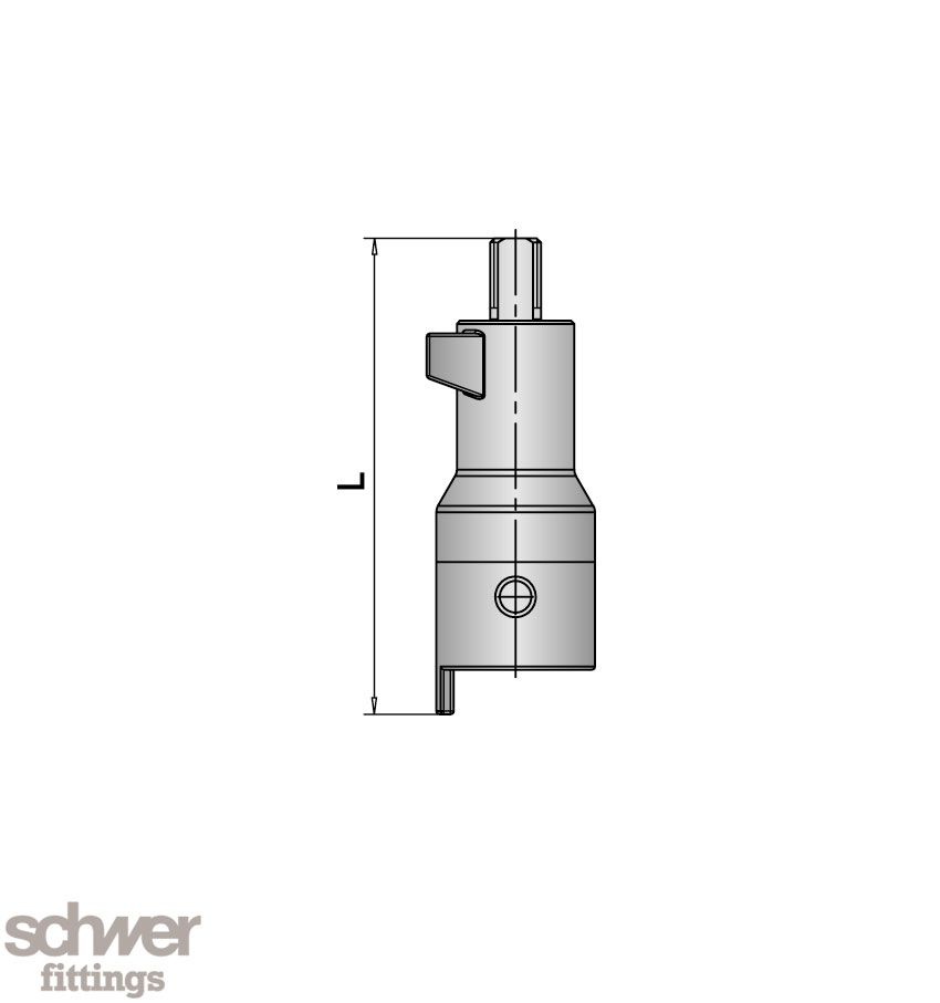 Stem extension for 3-piece ball valve