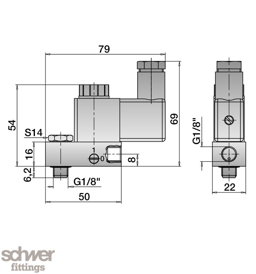 3/2 way pilot valve 24V DC