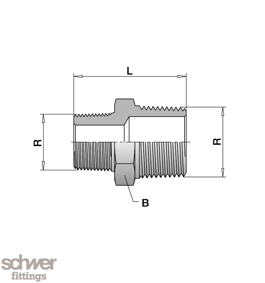 Hexagonal Reducing Nipple