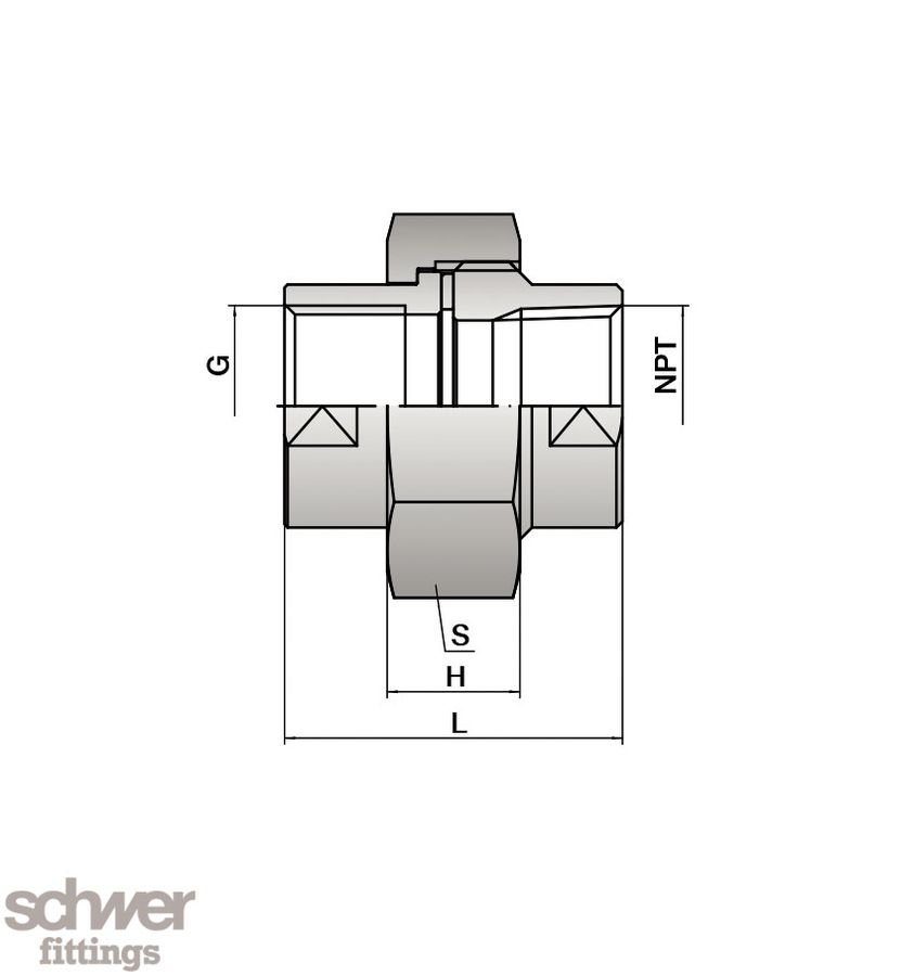 Union, both sides female thread