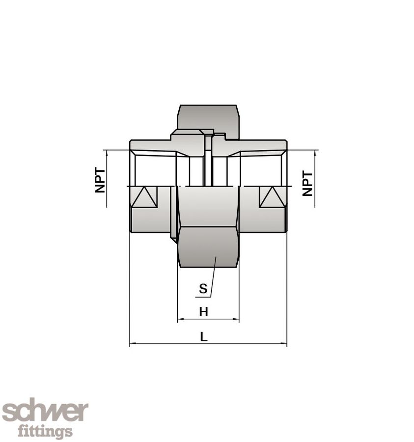 Union, both sides female thread