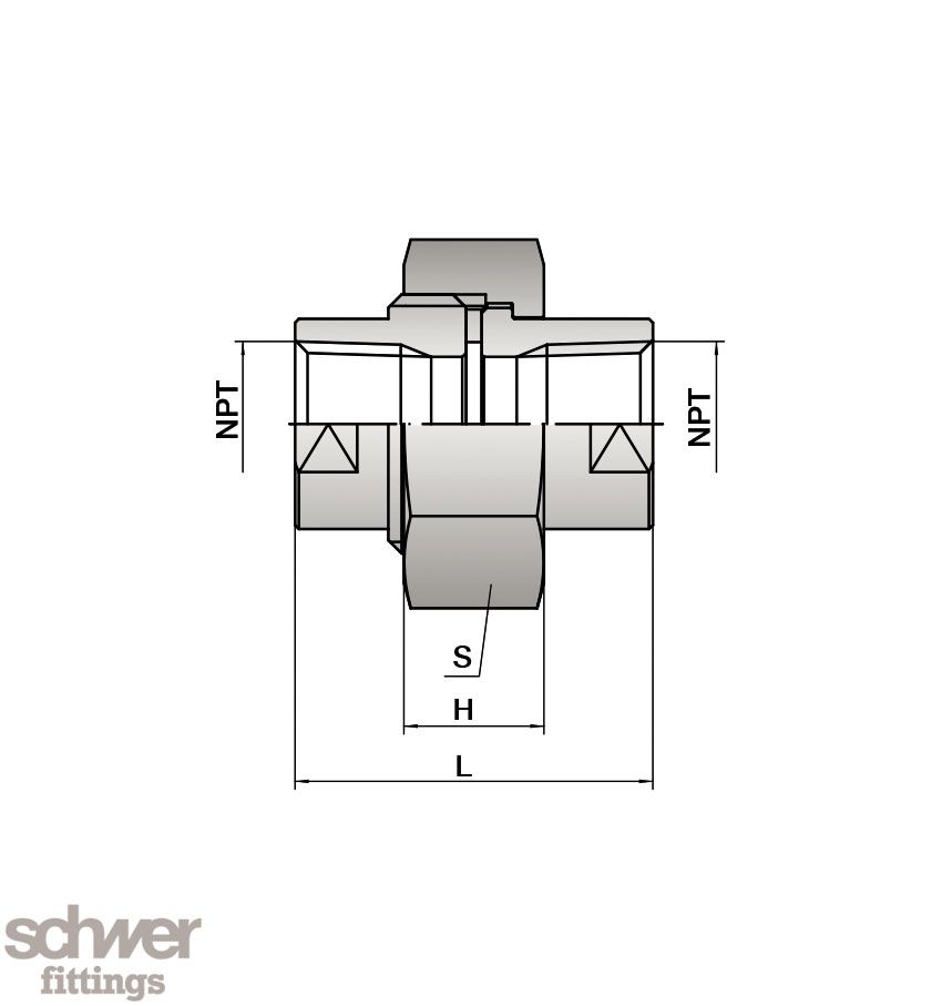 Union, both sides female thread