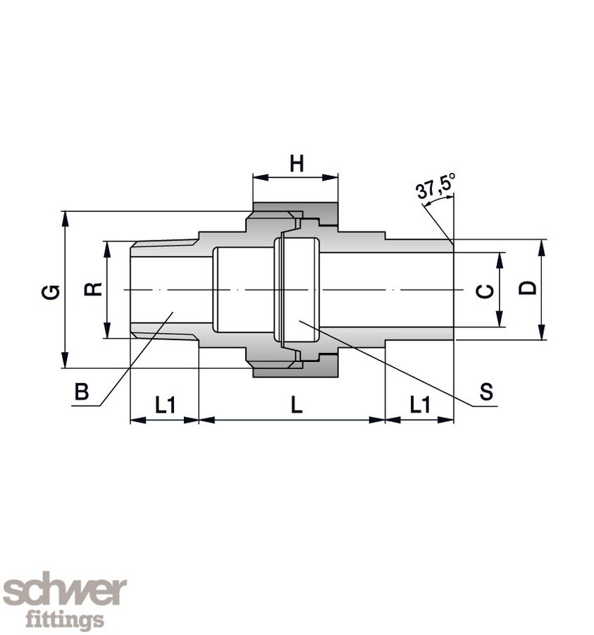 Union, outside thread - welding end