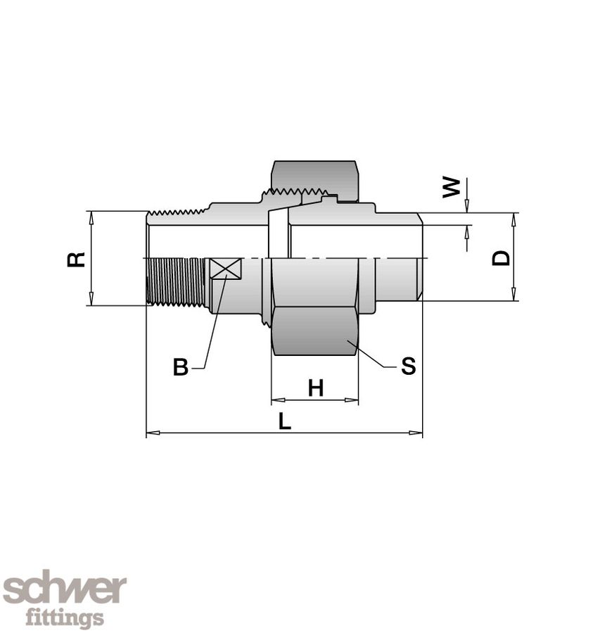 Union, outside thread - welding end