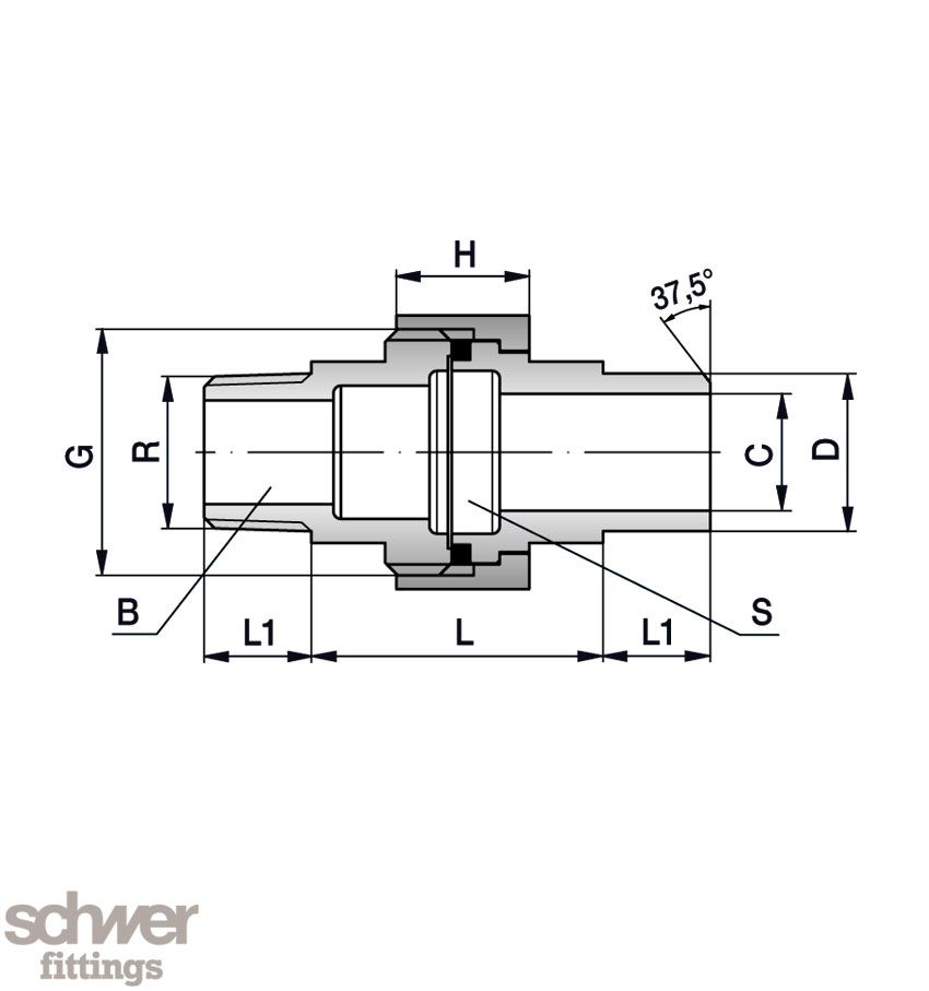 Union, outside thread - welding end