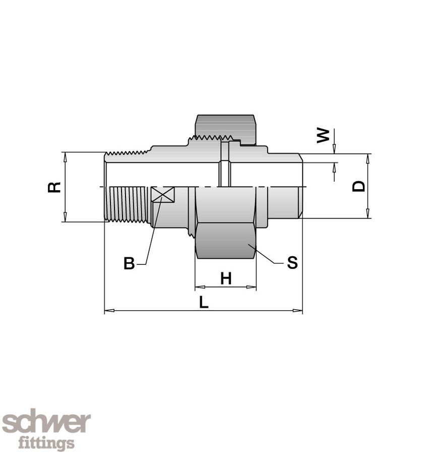 Union, outside thread - welding end