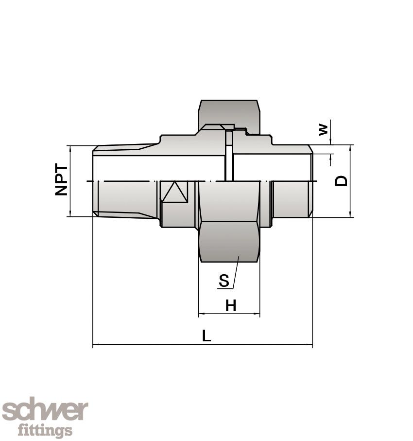 Union, outside thread-welding end
