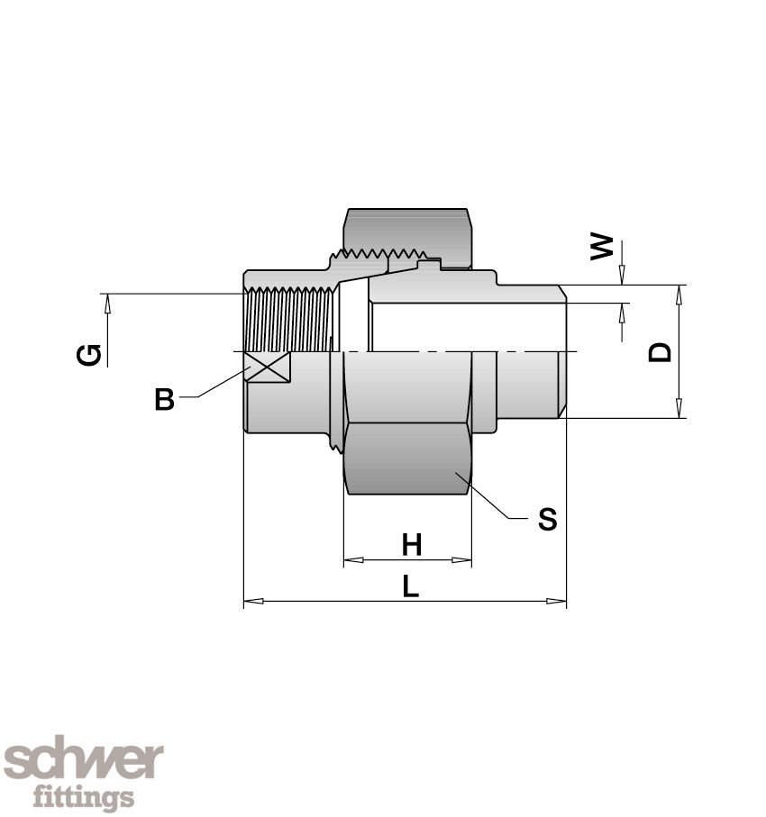 Union, inside thread - welding end