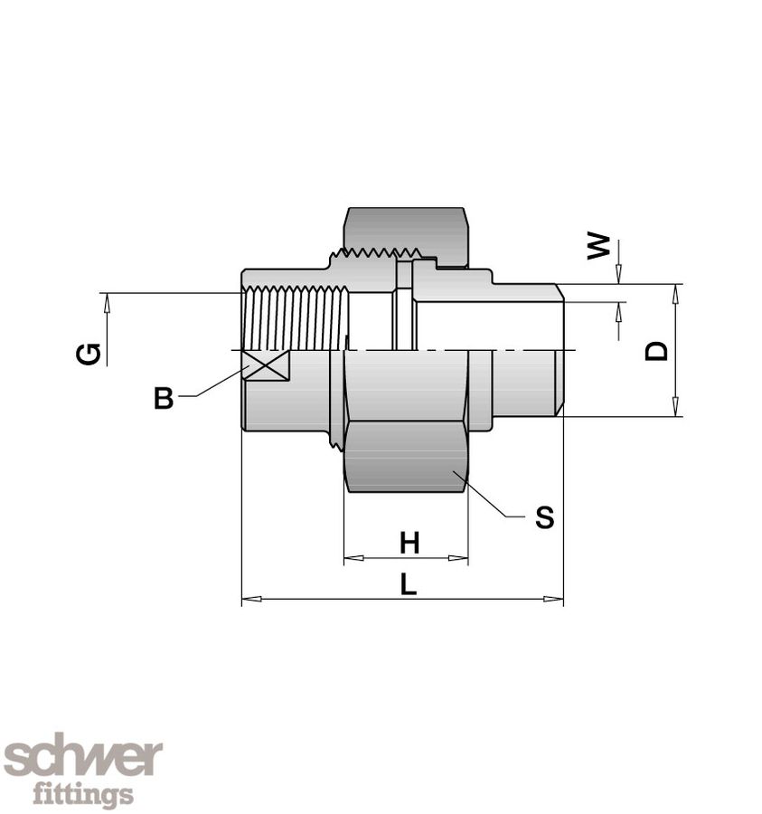 Union, inside thread - welding end