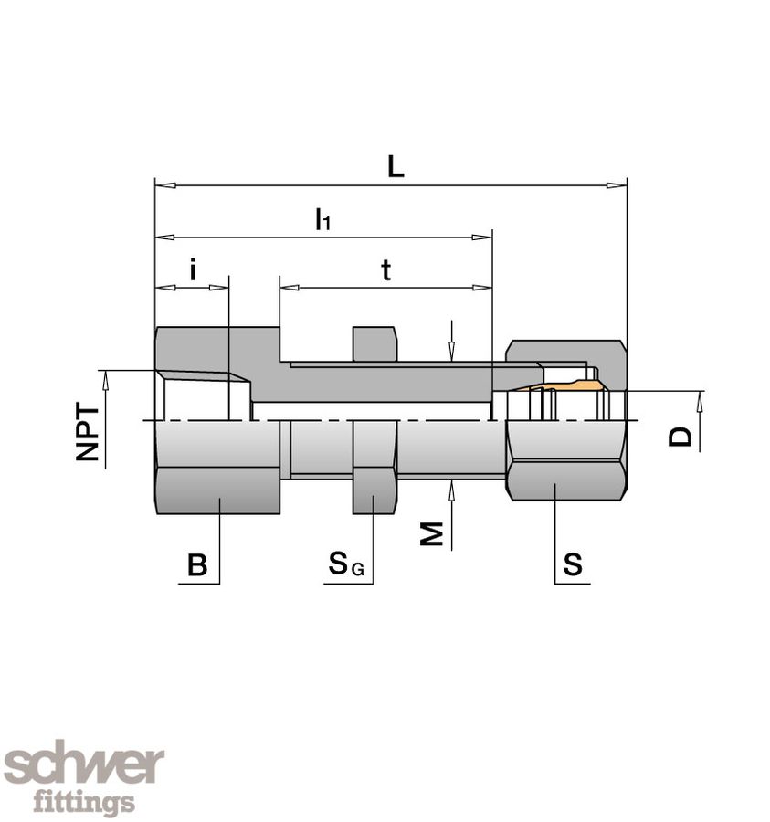 Screw-on bulkhead fitting