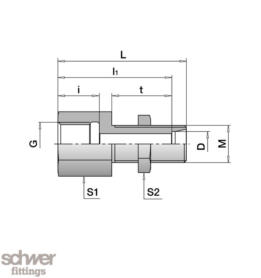 Screw-on bulkhead with lock nut