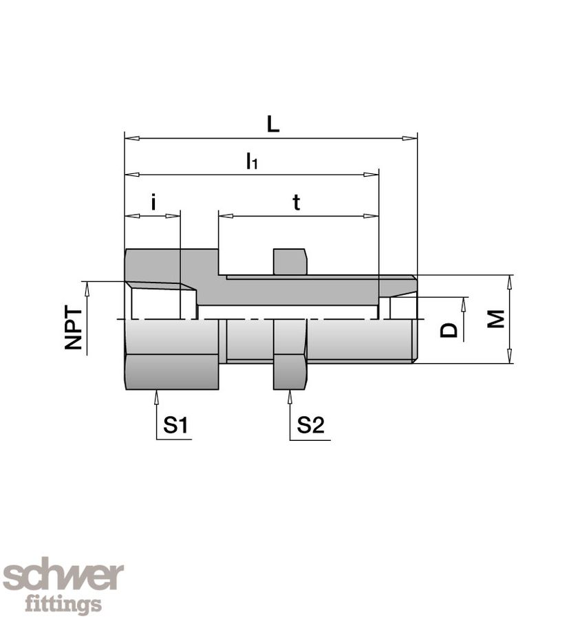 Screw-on bulkhead with lock nut