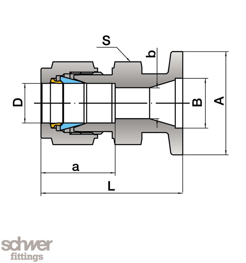 Union Small Flange Adaptor