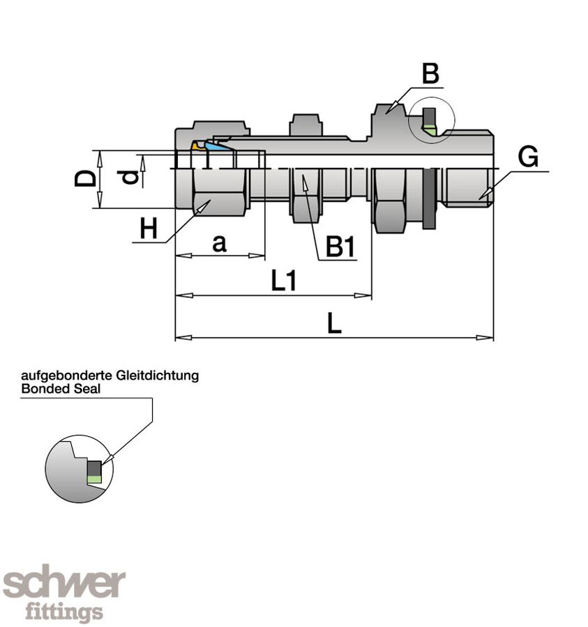 Bulkhead Male Connector for Bonded Seal