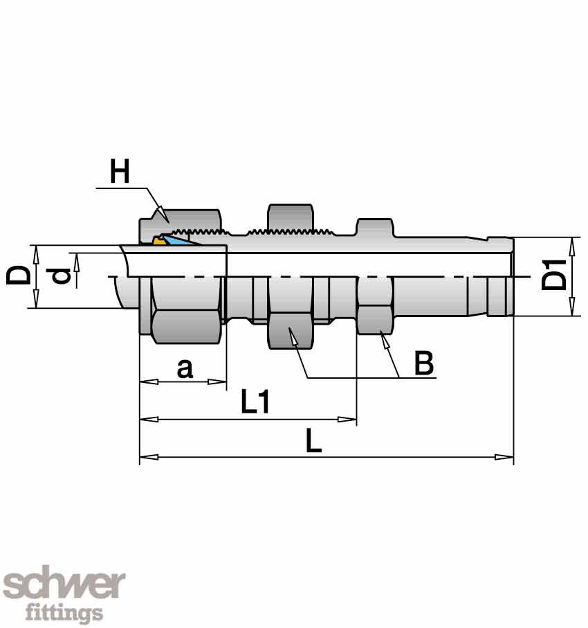 Bulkhead Union with Shaft