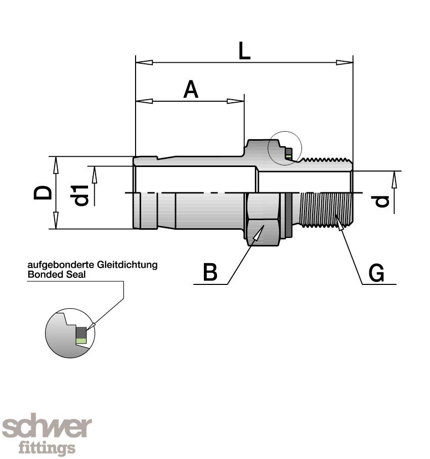 Male-Shaft Adaptor for Bonded Seal