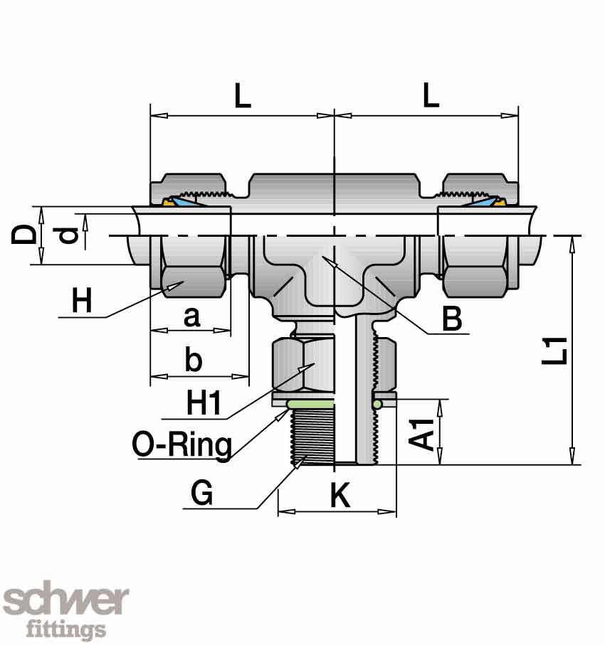 Male Branch Tee Disk-O-Ring