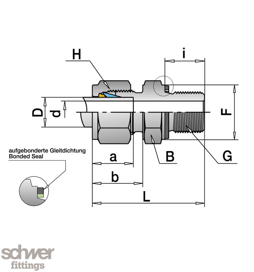 Male Connector for Bonded Seal