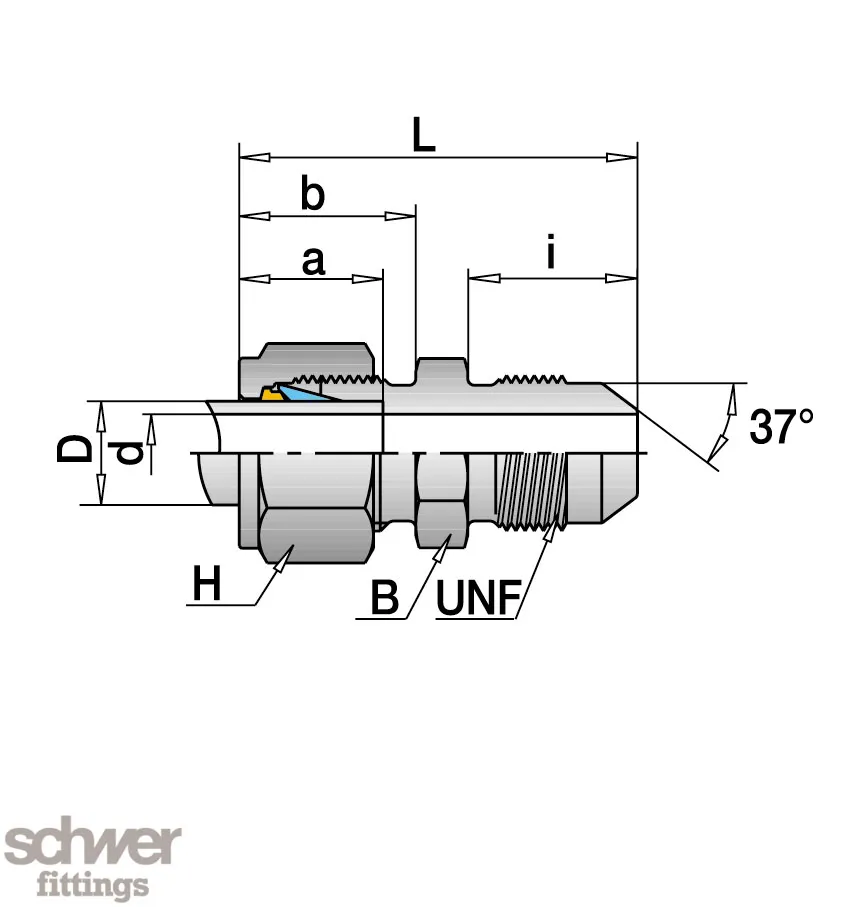 Male Connector JIC 37°