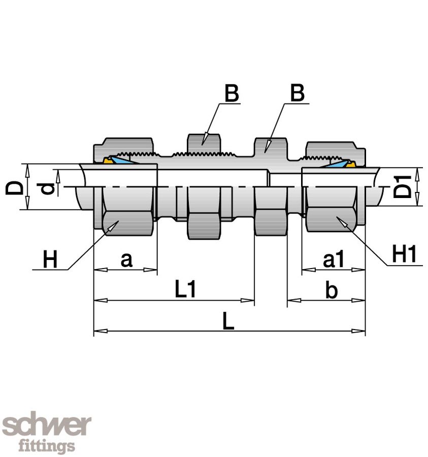 Reducing Bulkhead Male Connector