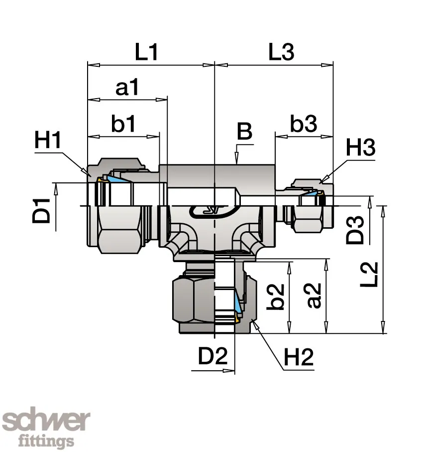 Reducing Union Tee for Thermoelements