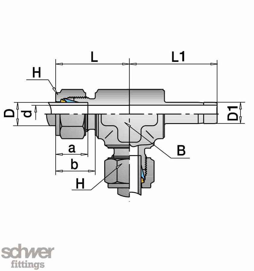 Tee Union with Shaft
